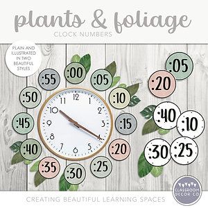 Thank You Page | Classroom Decor Co Classroom Decor Modern, Classroom Daily Schedule, Clock Printable, Classroom Clock, Plants Classroom, Boho Plants, Modern Teacher, Modern Greenery, Boho Classroom