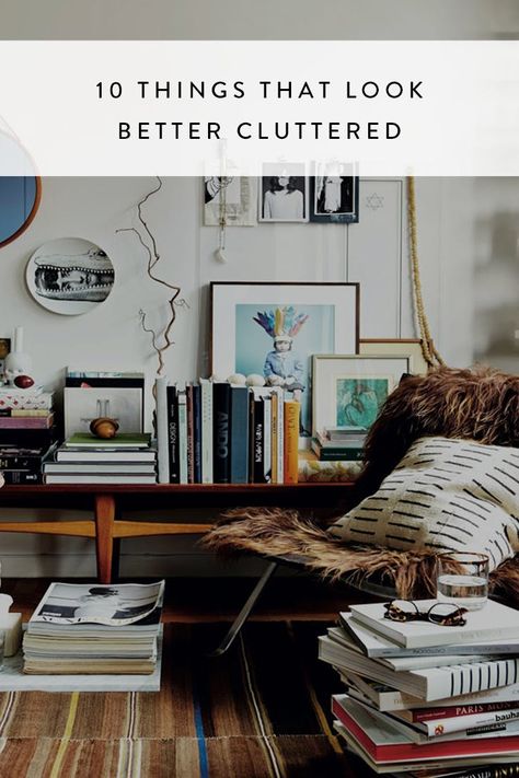 10 Things That Look Better Cluttered #purewow #home #style Eclectic Living Room, Room Deco, Style At Home, Scandinavian Home, Home Fashion, A Living Room, Home Is Where, Interior Inspiration, Home Deco