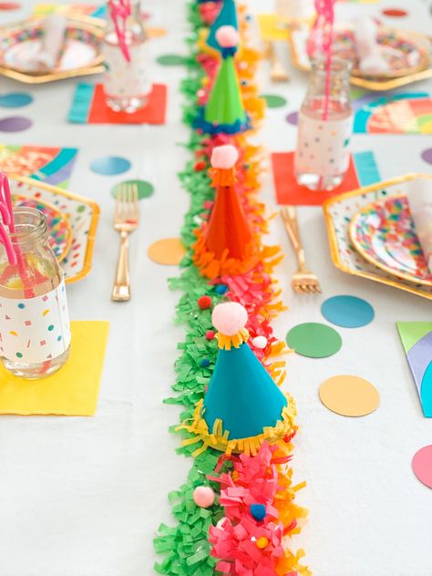 Gate Party Decoration, Colorful Kids Birthday Party, Bright Birthday Party, Colorful Toddler Birthday Party, Colourful Birthday Theme, One Is Fun, Kids Party Decor, Kids Table Birthday Party, Color Birthday Party