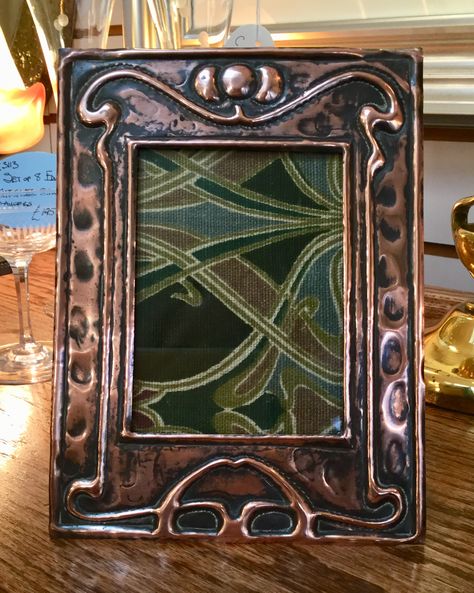 Beaten copper photo frame. Bronze Picture Frames, Steampunk Picture Frames, Copper Photo Frame, Large Ornate Picture Frames, Copper Frame, Antique Frames, Photo Frame, Metal Working, Copper