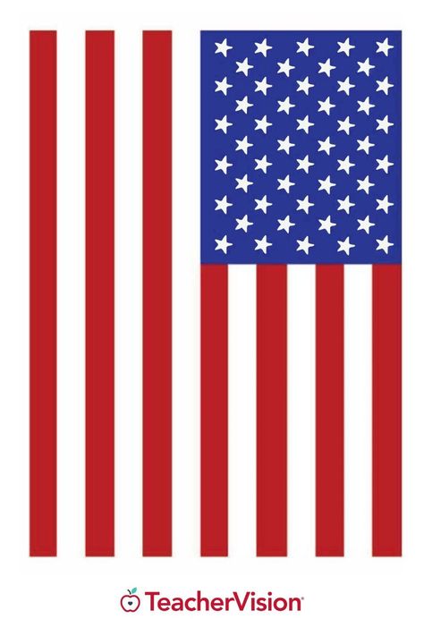 A full-color printable of the American Flag, for use 4th of July! Prints perfectly on 8.5 x 11 paper. Printable American Flag, Usa Flag Printable, Usa Flag History, History Of American Flag, American Flag Clip Art, Flag Printable, United States Flag, America Flag, States In America