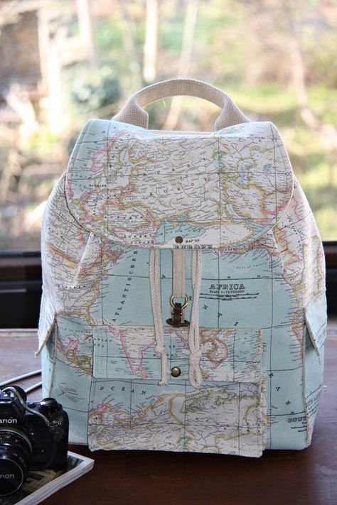 Large Backpack Travel, Lv Bags, Cute Backpacks, Travel School, Large Backpack, Cute Bags, Travel Backpack, Map Print, Coco Chanel