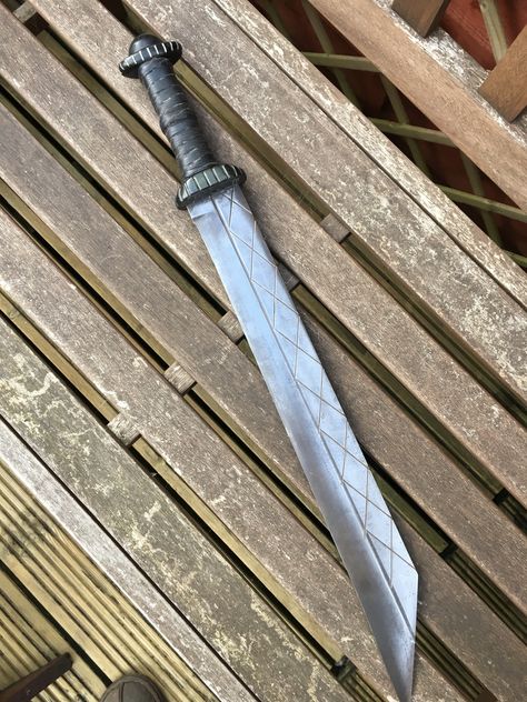 A Viking short sword or seax, the first I’ve made Short Swords, Viking Swords, Viking Knife, Cool Pocket Knives, Handmade Knife, Viking Art, Cool Swords, Cool Knives, Pocket Knives