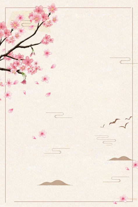 Vector Ancient Sakura Background Material Japanese Background, Japanese Art Prints, Cherry Blossom Background, Sakura Tree, Sakura Flower, Theme Background, Cute Simple Wallpapers, Flower Background Wallpaper, Pastel Background