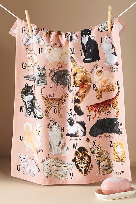 tea towel Anthropologie Home, Cat Themed Gifts, Cat Owners, Cat Theme, White Elephant Gifts, Elephant Gifts, Crazy Cat Lady, Dish Towels, Crazy Cats