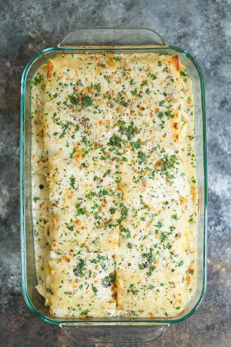 Lasagna Roll Ups with Garlic Parmesan Cream Sauce - Damn Delicious Lasagna Roll Ups With Garlic Parmesan, Garlic Parmesan Chicken Lasagne Roll Ups, Lasagna Garlic Bread Boat, Garlic Parmesan Chicken Lasagna, Garlic Parmesan Chicken Roll Ups, Garlic Chicken Lasagna Roll Ups, Cheesy Lasagna Roll Ups, Damn Delicious Lasagna, Pesto Chicken Lasagna Roll Ups