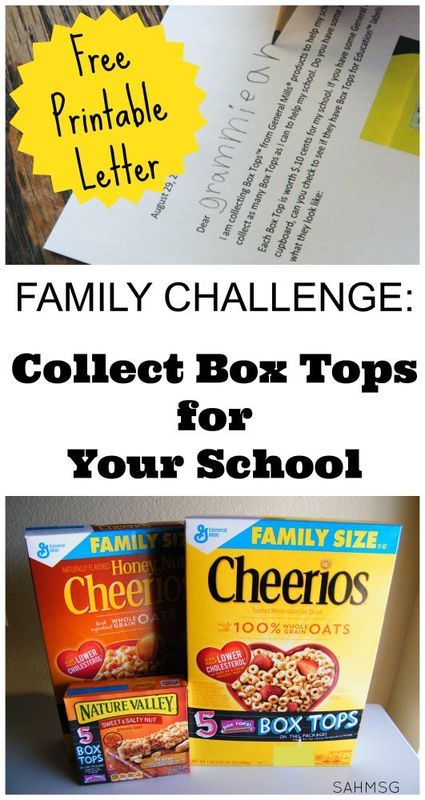 Get family involved in collecting General Mills Box Tops for Education with this free printable Challenge Letter you can personalize with your child! Box Tops Contest, Moral Character, Pta Fundraising, School Fundraising, Family Challenge, Parent Volunteers, Elementary Learning, School Mom, Printable Box