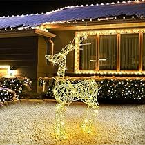 Reindeer Figure, Reindeer Lights, Reindeer Silhouette, Christmas Reindeer Decorations, Festive Centerpieces, Warm White Led Lights, Reindeer Decorations, Christmas Lighting, Outdoor Holiday Decor