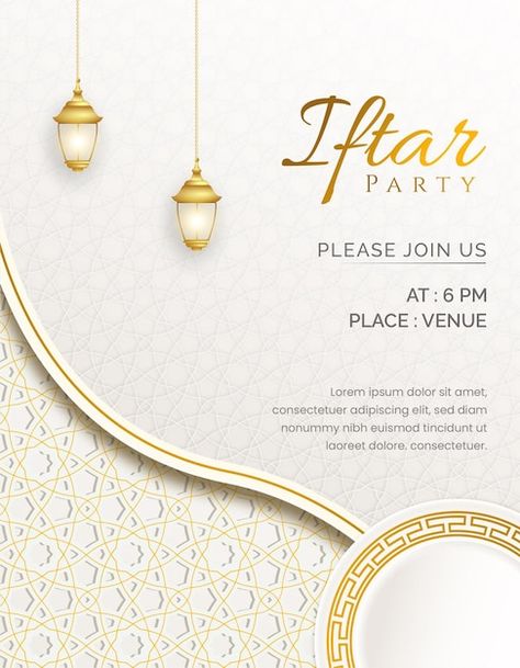 Ramadan iftar party invitation template ... | Premium Vector #Freepik #vector #iftar-invitation #iftar #iftar-party #ramadan-invitation Iftar Invitation Template, Ramadan Invitation, Ramadan Iftar Party, Iftar Party Invitation, Iftar Invitation, Ramadan Iftar, Iftar Party, Ornament Pattern, Party Invite Template