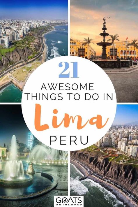 Are you planning to travel to Peru, South America? Stop by Lima, there are so many things to do in this bustling city! Try some Peruvian cuisine like ceviche, explore the streets on a free walking tour, marvel at the ancient ruins and architecture, or bike along the malecon! We’ll help you plan what to do in this awesome destination! | #visitlima #southamerica #traveltips Peru Travel Guide, South America Travel Destinations, Peruvian Cuisine, South America Destinations, Peru Travel, American Travel, Honeymoons, Travel South, Lima Peru