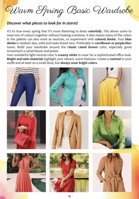 Copper Spring Color Palette, True Spring Clothes, Warm Spring Eyeshadow, Warm Spring Makeup Looks, Warm Bright Color Palette, Warm Spring Wardrobe, True Spring Capsule Wardrobe, Warm Spring Capsule Wardrobe, True Spring Hair Color