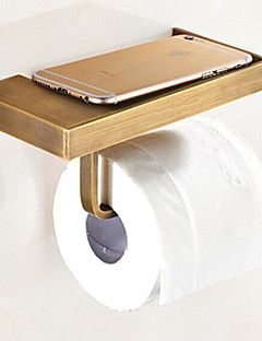 Toilet Paper Holder / Antique Brass Brass /Antique Modern Toilet Paper Holders, Toilet Paper Holder With Shelf, Toilet Paper Holder Wall Mount, Bathroom Tissue Holder, Copper Paper, Brass Toilet, Brass Toilet Paper Holder, Holder Mobile, Toilet Paper Holder Wall