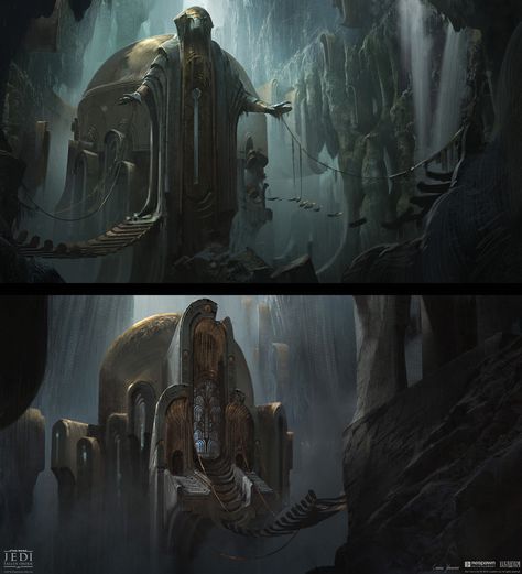 Temple Concepts from Star Wars Jedi: Fallen Order #art #artwork #videogames #gameart #conceptart #illustration #starwars #starwarsjedifallenorder #environmentart Star Wars Jedi Fallen Order, Jedi Fallen Order, Star Wars Trooper, Star Wars Facts, Star Wars Concept Art, Star Wars Rpg, Star Wars Jedi, Dungeons And Dragons Homebrew, Matte Painting