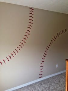 Baseball Rooms, Baseball Theme Room, Boy Room Paint, Baseball Bedroom, Boy Nursery Themes, Sport Bedroom, Baby Boy Themes, Baby Boy Nursery Themes, Baseball Wall