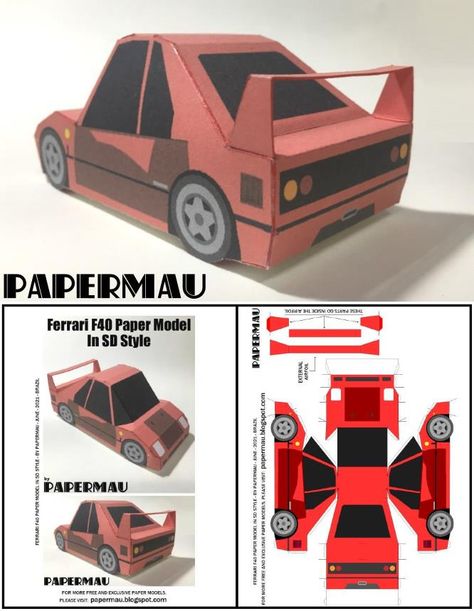 Paper Toy Car, Paper Cars, Iron Man Drawing, Car Papercraft, Paper Model Car, Newspaper Crafts Diy, Paper Car, Birthday Ideas For Her, Paper Puppets