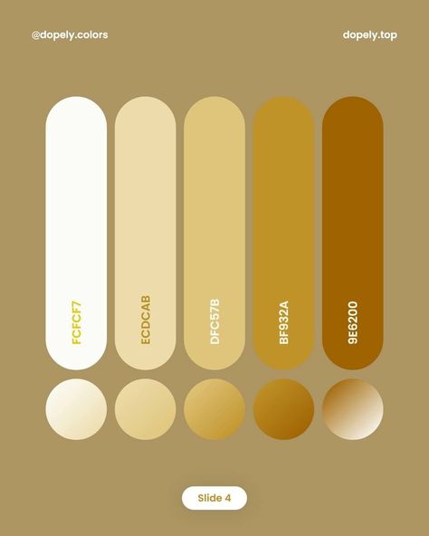 Gold Color Hex, Gold Colour Scheme, Flat Color Palette, Gradient Color Design, Website Color Palette, Pantone Colour Palettes, Color Design Inspiration, Hex Color Palette, Gold Color Palettes