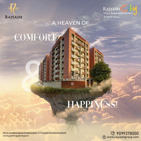 Elevate your happiness and relish in the heavenly vibes with Rajyash Rains! . . . #LuxuriousApartments #RajyashRains #Apartments #PerfectHome #PerfectFamily #YourHappyPlace #YourHappyHome #BeautifulHomes #IndianHomes #ArchitectsAhmedabad #RoyalRajyash #RajyashGroup Apartment Creative Ads, Creative Advertising Design Ideas, Apartment Ads, Advertising Design Ideas, Simple Poster Design, Real Estate Banner, Luxurious Apartment, Real Estate Advertising, Real Estate Marketing Design