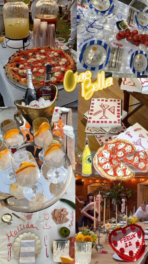 Pizza Wedding, Italian Themed Parties, Italian Dinner Party, Italian Party, Italian Theme, Engagement Events, Birthday Dinner Party, Dinner Party Summer, Dinner Party Themes