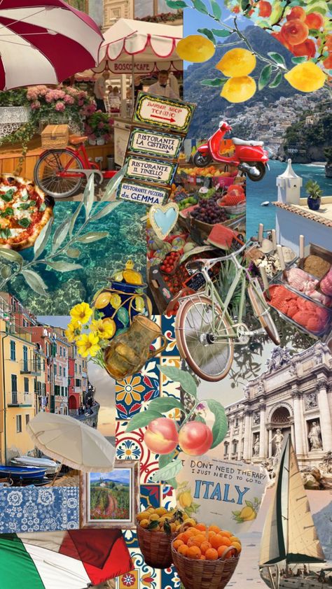 Rome Vibes, Travel Collage, Vibes Art, Picture Collage Wall, Summer Backgrounds, Art Wallpaper Iphone, Art Summer, Italian Summer, Iphone Background Wallpaper