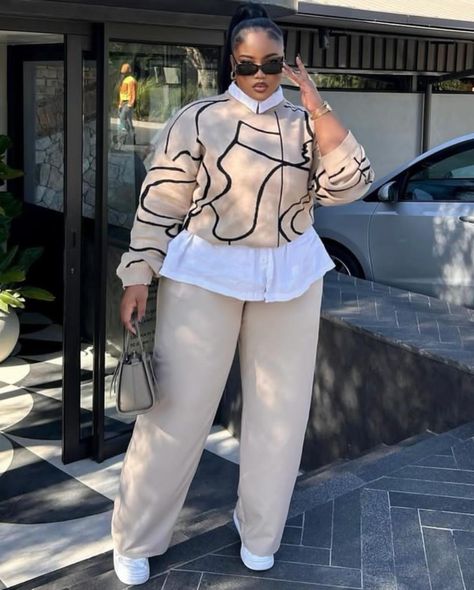 Business Chic Outfits Plus Size, Trina Rapper Outfits, Business Casual Outfits Fall Curvy, Stylish Modest Outfits Plus Size, Slacks For Women Classy, No Curves Body Shape Outfits, Plus Size Corporate Baddie, Plus Size Outfits Modest, Grown And Classy Outfit Women