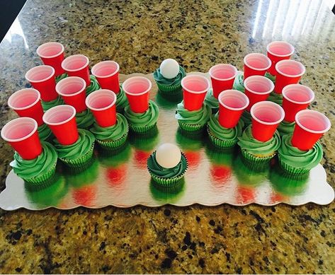 Beer pong birthday cake! 21st Birthday Cupcakes. Fill with fireball! Cute and easy Beer Pong Cake, Peter Rabbit Cake Topper, 21st Birthday Beer Cake, Cake 21st Birthday, 21st Birthday Cake For Guys, Rabbit Cake Topper, 21st Birthday Boy, 21st Bday Cake, 21st Birthday Cupcakes