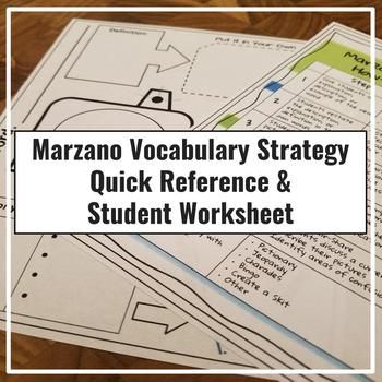 Marzano Vocabulary Strategy Quick Reference and Student Worksheet Marzano Strategies, 4th Grade Spelling, Vocabulary Graphic Organizer, Think Pair Share, Teach Vocabulary, Student Worksheet, Vocabulary Strategies, Vocabulary Instruction, Teaching Vocabulary