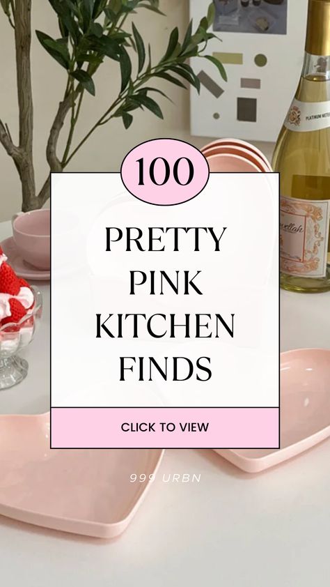 Check out this list of over 100 aesthetic and pink kitchen finds, pink kitchen appliances, pink kitchen decor, pink kitchen decorations, pink kitchen ideas, pink kitchen aesthetic, and more. Rose Pink Kitchen, Black And Pink Kitchen, Pink And Black Kitchen, Kitchen Ideas Pink, Blush Pink Kitchen, Pink Kitchen Aesthetic, Girly Kitchen Decor, Kitchen Decor Aesthetic, Kitchen Decor Pink