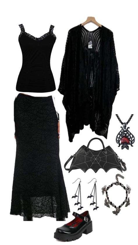 Vamp Clothes Aesthetic, Goth Tumblr Aesthetic, Vampire Themed Outfits, Goth Outfit Moodboard, Gothic Date Outfit, Gothic Emo Outfits, 90s Whimsy Goth Outfit, Goth New Years Outfit, Goth Wardrobe Essentials