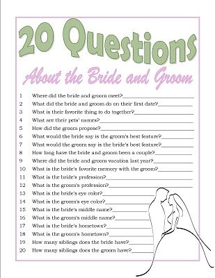 Wedding Guest Questions, Wedding Quizzes, Questions About The Bride, Bridal Shower Question Game, Bridal Shower Questions, Wedding Trivia, Fun Bridal Shower Games, Couples Bridal Shower, Bridal Games