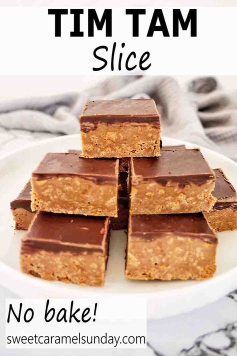 Tim Tam Slice Recipes, Coffee Slice No Bake, Easy Slice Recipes Simple, Simple Slices Recipes, Fudge Slice Recipes, Quick And Easy Traybakes, Caramel Slice Recipe Easy, Quick And Easy Slices, Tim Tam Slice