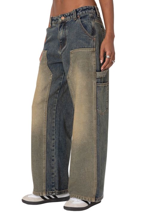 These washed, nonstretch-denim jeans are rendered in a low-rise baggy fit that serves up serious retro flair. Zip fly with button closure Front scoop pockets; back patch pockets; side cargo pockets 100% cotton Machine wash, dry flat Imported Wild Fable Baggy Jeans, Low Waisted Baggy Jeans, Low Rise Baggy Jeans, Visionary Fashion, Low Rise Jean, Bleached Denim, Swimwear Dress, Jeans Online, Washed Denim