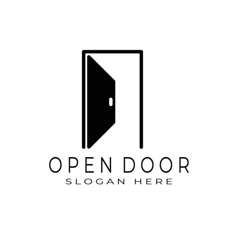 open the door, open deep meaning logo simple logo vector illustration Open Door Illustration, Door Logo Design, Doors Logo, Door Logo, Logo Design Inspiration Branding, Logo Making, Typo Logo, Logo Design Typography, Door Open