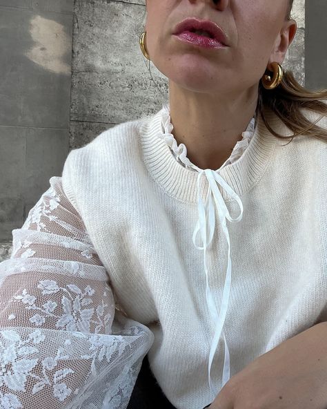 Happy weekend from another lace obsession and me 🫶🏽🤫 #styleinspiration #laceup #effortlesslychic #classyoutfits #classyoutfitvision #greyobsessed #outfitinspirations #elegantoutfit Lace White Shirt Outfit, Lace Top Layering, Layer Top Outfits, Lace Undershirt Outfit, Shirt Layering Outfit, Undershirt Outfit, Lace Shirt Outfit, Lace Undershirt, Layered Lace Top