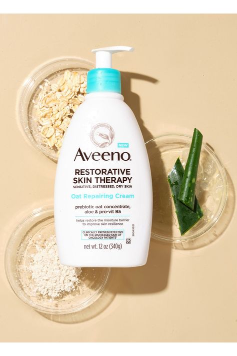 Revitalize sensitive, distressed skin with Aveeno Restorative Skin Therapy Cream. Packed with prebiotics, oat, and aloe, it's fragrance-free, paraben-free, and steroid-free. Click to add this moisturizing cream to your cart for gentle, effective skincare. #Aveeno #SkinTherapy 🌾🧴✨ Skin Therapy, Effective Skin Care Products, Moisturizing Cream, Improve Skin, Moisturizer Cream, Skin Moisturizer, Fragrance Free Products, Dry Skin, Paraben Free Products