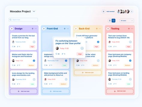 Task Manager — Organize Your Life by Movadex Studio on Dribbble Dashboard Design Template, Analytics Design, Task Management App, Ui Design Dashboard, App Design Layout, Card Ui, Task Manager, Facebook Design, Web Ui Design