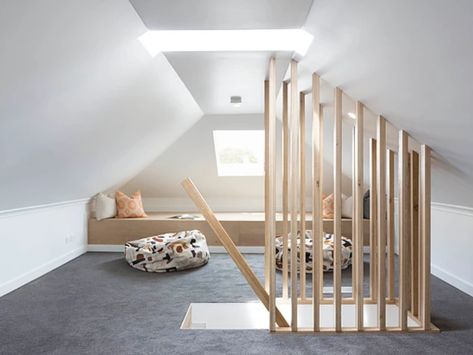 Feature staircase Feature Staircase, Attic Stairs, Residential Construction, Dreamy Bedrooms, Inner City, Large Bedroom, Lounge Room, Open Plan Living, Lounge Areas