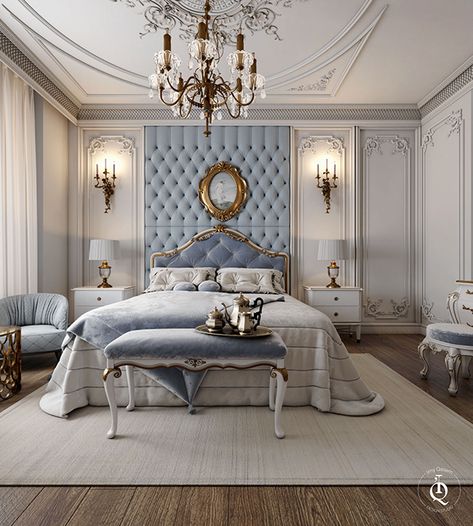 Classic Bedroom Design Luxury, Classical Bedroom, Classic Bedroom Design, Modern Classic Interior, Classical Interior, Bed Design Modern, Luxury House Interior Design, Dekorasi Kamar Tidur, Luxury Bedroom Master