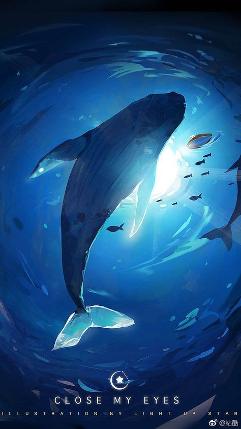 Creation Art, Whale Art, Fantasy Art Landscapes, 판타지 아트, Environment Concept Art, Anime Scenery Wallpaper, In The Ocean, Ocean Art, Fantasy Landscape