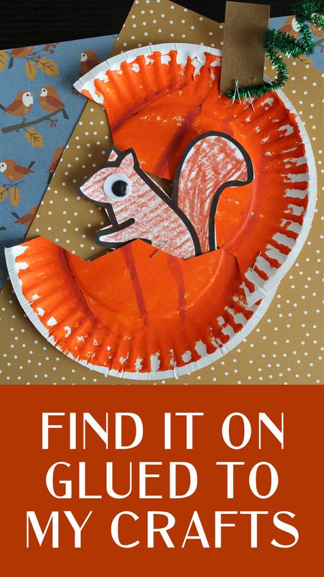 Paper Plate Squirrel In Pumpkin Craft Idea For Kids Tree Branch Crafts, Orange Craft, Pumpkin Craft, Paper Bag Crafts, Fun Fall Crafts, Fun Halloween Crafts, Kids Crafting, Read Alouds, Handprint Crafts