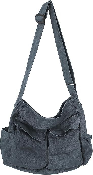 Amazon.com: Women Men Canvas Messenger Bag Large Tote Bag with Multiple Pockets Canvas Crossbody Shoulder Bag Messenger Tote Bag Handbag : Clothing, Shoes & Jewelry Messenger Tote Bag, Messanger Bag, Canvas Messenger Bag, Large Tote Bag, Large Tote, Large Bags, Crossbody Shoulder Bag, Shoes Jewelry, Messenger Bag