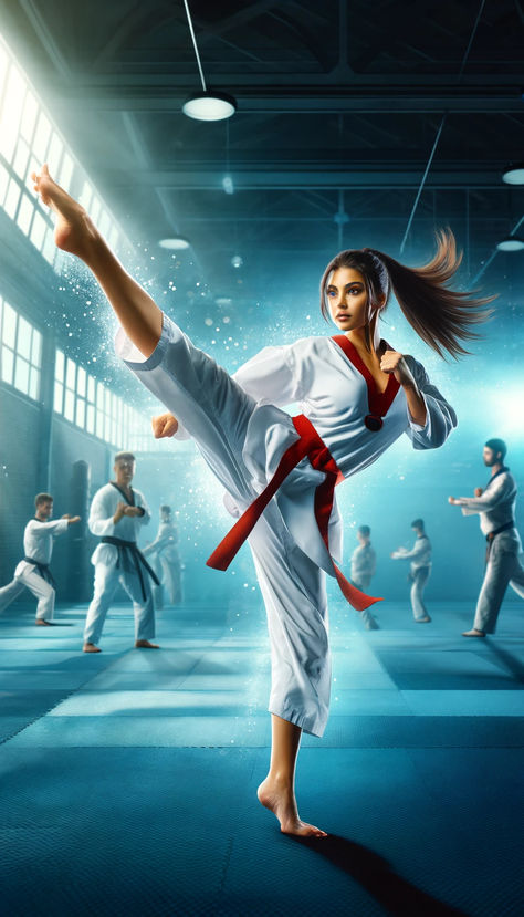 Discover the art and strategy of high kicks in Taekwondo! This blog post dives into the benefits and challenges of high kicks, exploring their role in training, competition, and self-defense. Learn why practicing high kicks is essential for flexibility, strength, and technique, and how to use them effectively. Whether you're a beginner or advanced martial artist, this insightful read will enhance your understanding of high kicks in Taekwondo. Read more on Taekwondo4Fitness.com! Karate Art, Martial Arts Forms, Taekwondo Training, Martial Artist, Taekwondo, Self Defense, Karate, Martial Arts, Defense