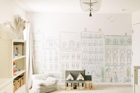 Parisian Street Wall Mural, Vintage Paris Themed Wallpaper | anewall – Anewall Mural Nursery, Parisian Street, Parisian Theme, Vintage Parisian, Nursery Mural, Paris Wallpaper, Street Mural, Hand Painted Wallpaper, Paris Wall Art