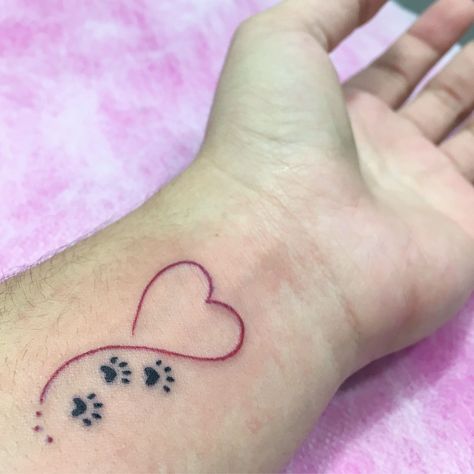 Paw Print And Heart Tattoo, Westie Tattoo, Memorial Heart Tattoo, Drake Tattoos, Cat Face Tattoos, Indian Feather Tattoos, Dragon Tattoo Ideas, Heart Tattoo Wrist, Infinity Tattoo Designs