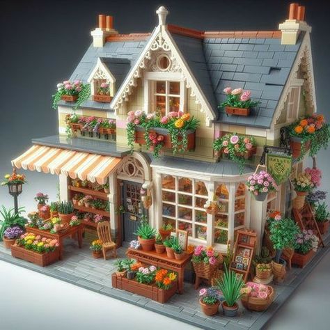 Vintage Lego Sets, Fun Lego Sets, Lego Cottage Ideas, Lego Building Ideas Aesthetic, Lego Houses Ideas, Things To Make Out Of Legos, Cool Lego Ideas To Build, Aesthetic Lego Builds, Cute Lego Builds