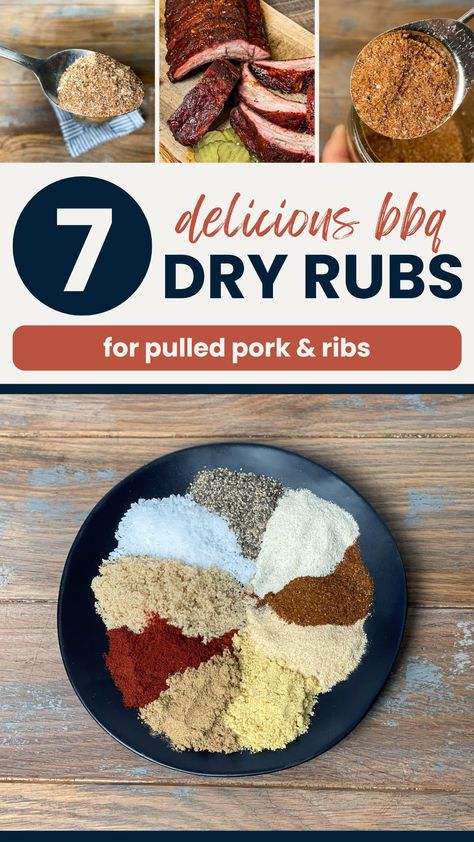 Ready to start experimenting with some new flavors? We have a great list of seven dry rub recipes for pulled pork and ribs to get you started. Rub Recipes Dry, Best Pulled Pork Rub, Pulled Pork Smoker Recipes Dry Rubs, Bbq Dry Rub Recipes Pulled Pork, Pork Shoulder Dry Rub Recipe, Pork Ribs Smoker Recipes, Pork Ribs Dry Rub Recipes, Pork Rub For Pulled Pork, Easy Dry Rub For Ribs