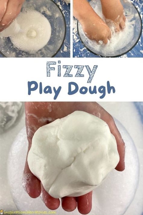 Fizzy Play Dough | Inspiration Laboratories Fizzy Play, Play Dough Recipes, Snow Dough, Diy Montessori Toys, March Spring, Kitchen Science, Cloud Dough, Dough Recipes, Craft Board