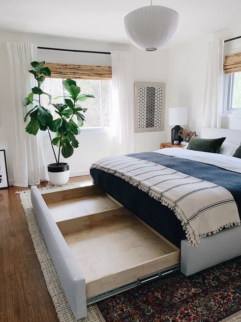 A Review with Room & Board King Storage Platform Bed, California King Bed Frame With Drawers, California King Storage Bed, Storage Queen Bed Frame, Queen Bed Frame With Storage Drawers, King Bed With Drawers Underneath, Drawer Bed Frame, Diy Upholstered Storage Bed, Queen Bed Frames With Storage