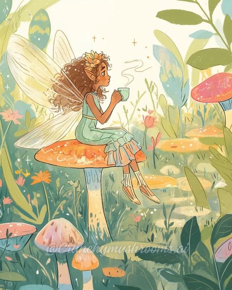 Happy Friday Everyone✨💚 I'm a bit tired this morning and tiny human is using every ounce of energy to fight a nap🫠 Y'all have a lovely day! Hopefully we can all get some rest today😂🫶 . . . #aiartisart #niji #morningvibes Witches And Fairies, Fairy Illustration Art, Cute Fairy Drawings, Rest Illustration, Cloud Fairy, Fairies And Butterflies, Ida Rentoul Outhwaite, Elf Drawings, Get Some Rest