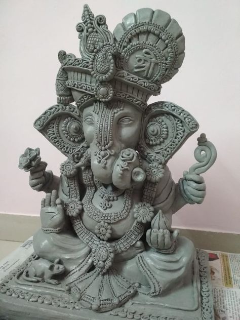 Unique Ganesha Murti, Clay Ganesha, Toucan Art, Ganesh Chaturthi Decoration, Abstract Painting Diy, Ganesha Drawing, Ganesha Idol, Shri Ganesh Images, Happy Ganesh Chaturthi Images