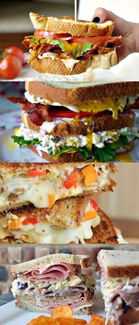 23 Sandwiches You Must Eat Before You Die :: pinning a bunch of these to make later! Different Sandwiches, Diy Easy Recipes, Sandwich Bar, Simple Sandwiches, Burgers Sandwiches, Delicious Sandwiches, Chapati, Soup And Sandwich, Lunch Snacks